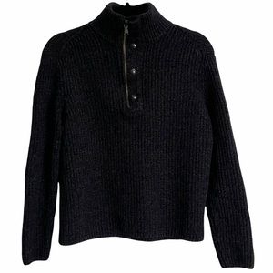 Banana Republic Extra Fine Merino Ribbed quarter Sleeve Sweater Sz M